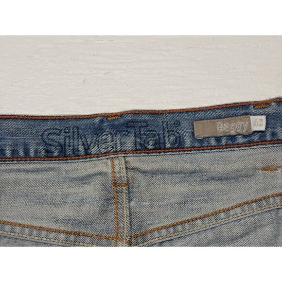 SilverTab Baggy Loose Relaxed Comfort Fit Dress Casual Style Denim Jeans 40x32 - Picture 6 of 14